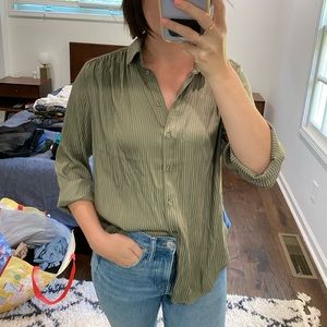 Satin button down blouse